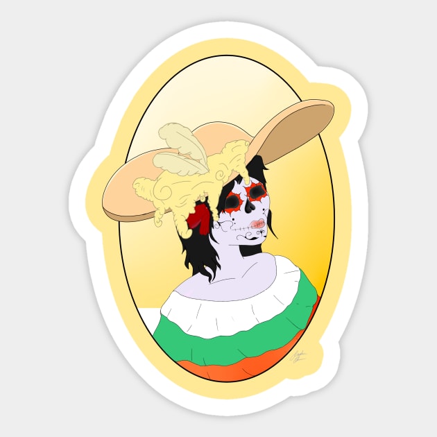 la catrina Sticker by ShyMask